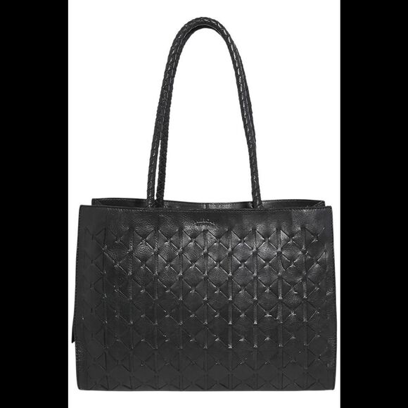 American Leather Co. Palmetto Washed Heritage Leather Tote Black - Picture 1 of 3